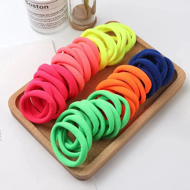 50Pcs Girls Nylon Rubber Bands Elastic Hair Bands Hair Accessories Children Ponytail Holder Headband Kids Ornaments Gift - Woozy Store