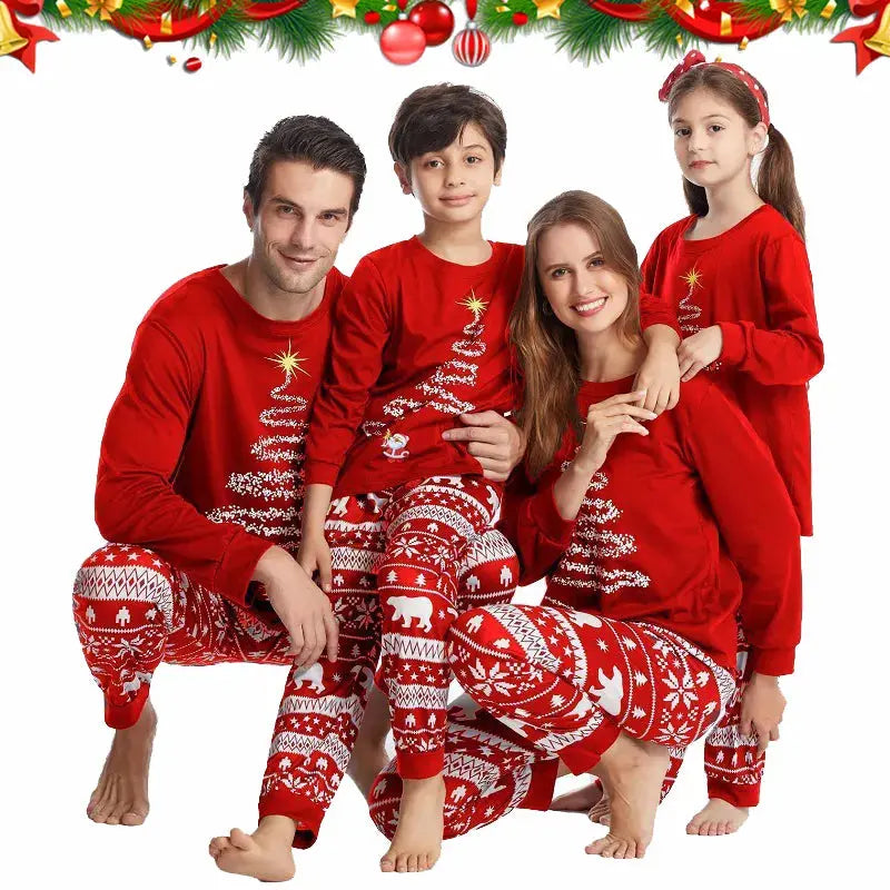 Family Matching Christmas Pajamas Set 2024 Xmas Father Mother Daughter Family Look Clothes Adult Kids Sleepwear Pyjamas Outfits - Woozy Store
