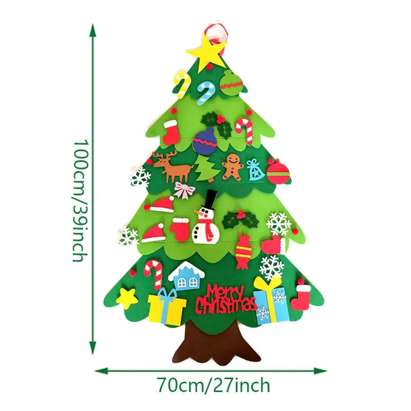 DIY Felt Christmas Tree Christmas Decoration for Home Navidad 2022 New Year Christmas Ornaments Santa Claus Xmas Kids Gifts Woozy Store