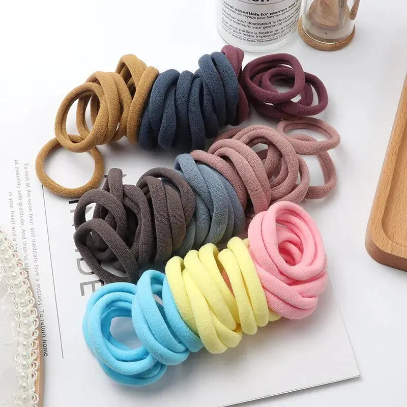 50Pcs Girls Nylon Rubber Bands Elastic Hair Bands Hair Accessories Children Ponytail Holder Headband Kids Ornaments Gift - Woozy Store