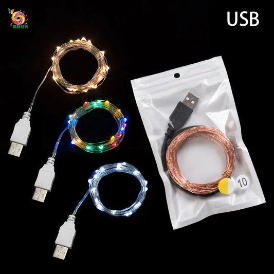 USB color light string LED festival lantern Christmas wedding Amazon decorative star skewlight USB copper wire light Woozy Store