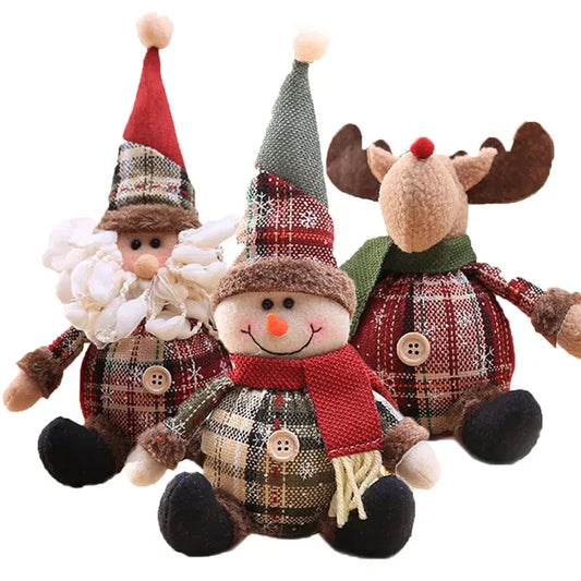 Snowman Doll Merry Chirstmas Decor for Home Table 2023 Elk Doll Christmas Ornaments Santa Claus Navidad Gift Happy New Year 2024 Woozy Store