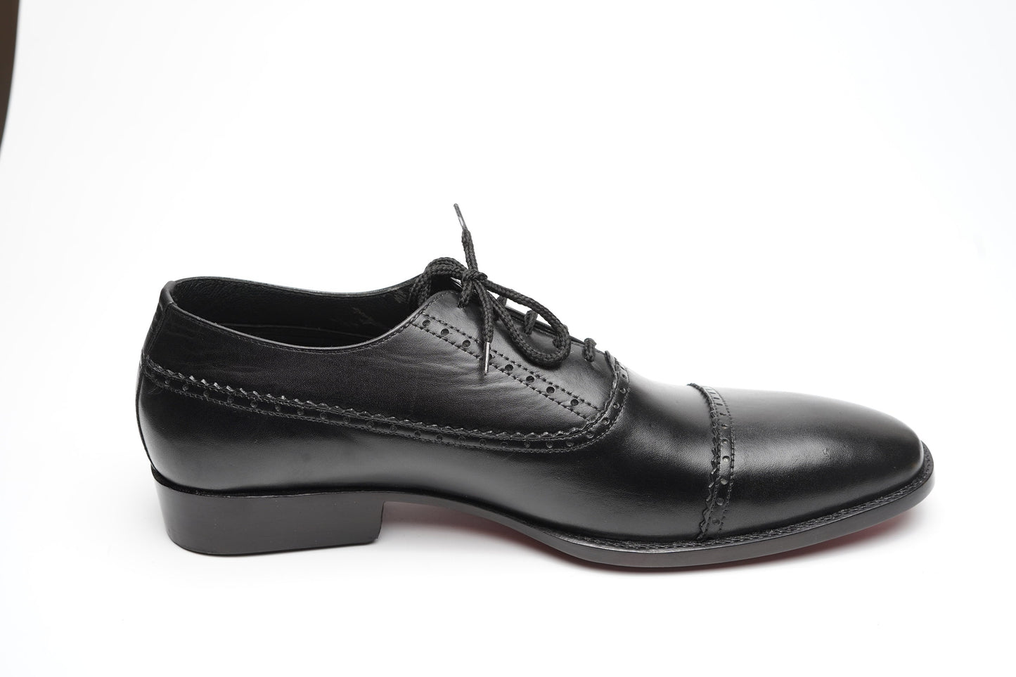 Real handmade Black Cap Toe Oxford Made of full Grain Natural Crust leather Woozy Store