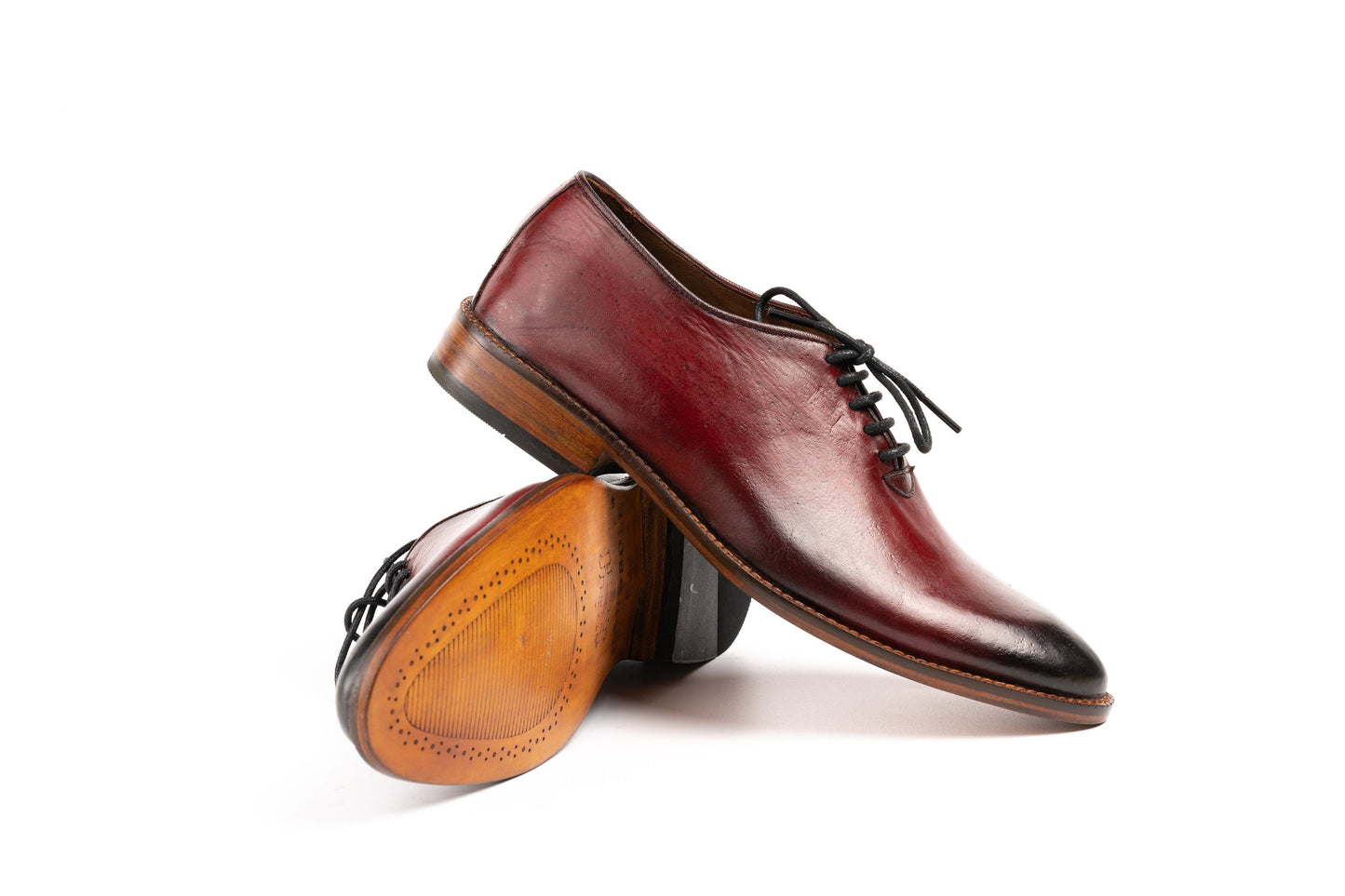 Red Wholecut Oxford Shoes Hand Welted Real Crust Leather Luxury Shoes Made To Order Customized Formal Shoes Suit Shoes Maroon Patina Shoes Woozy Store