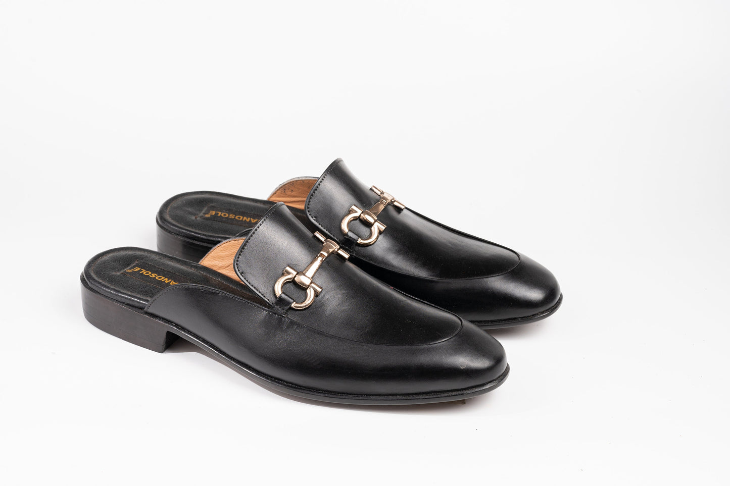 Black Aniline Horsebit backless loafer Slip on Mule Woozy Store
