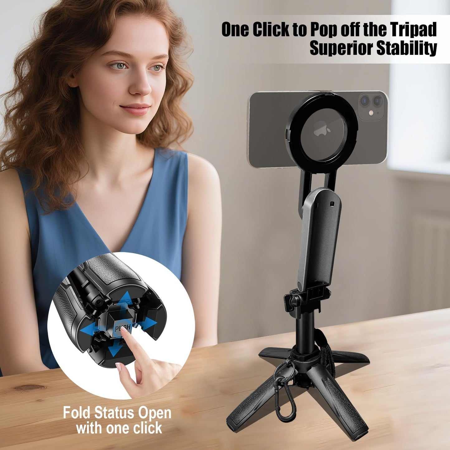 Retractable Selfie Stick Tripod with Wireless Remote  360° Adjustable Phone Holder Woozy Store
