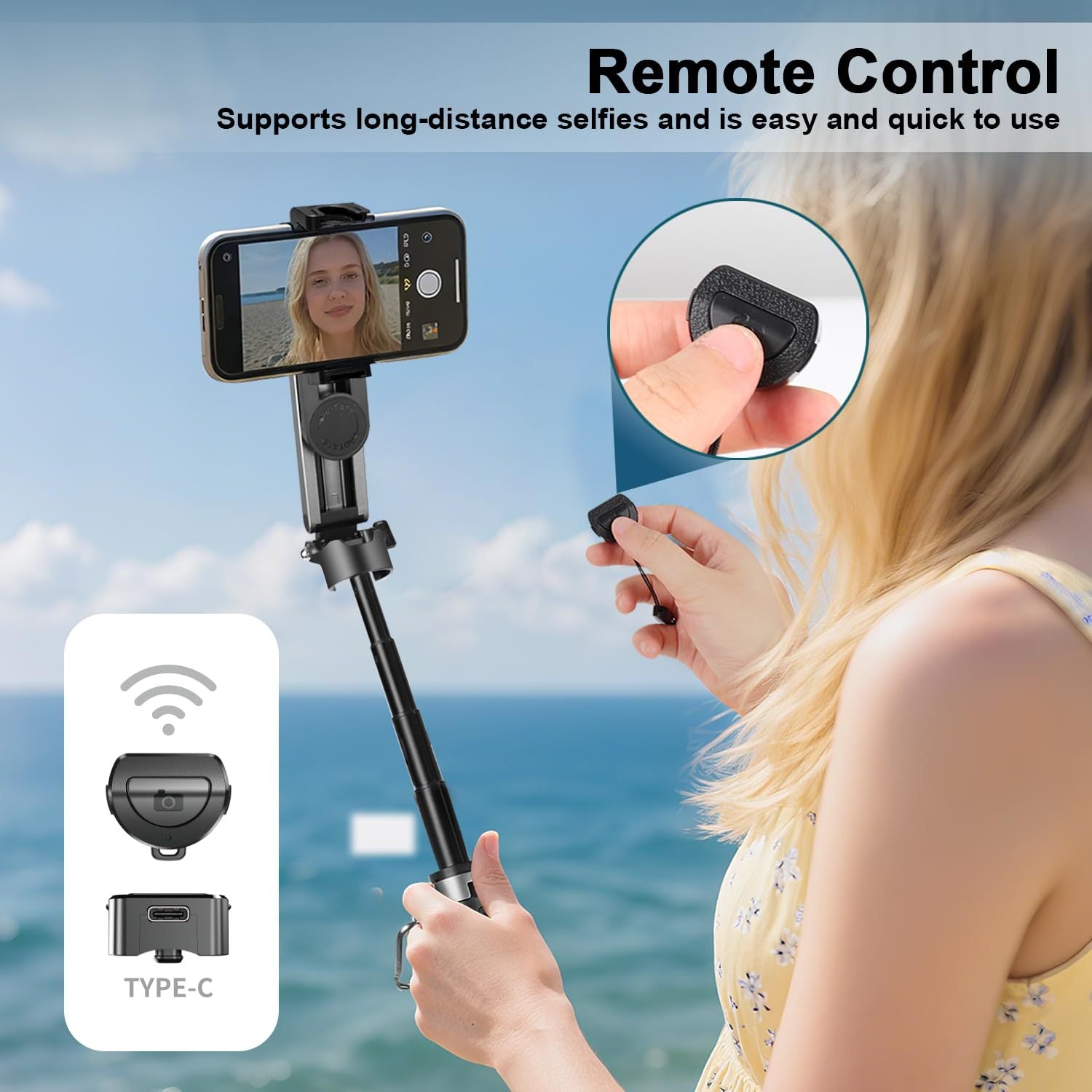 Retractable Selfie Stick Tripod with Wireless Remote  360° Adjustable Phone Holder Woozy Store