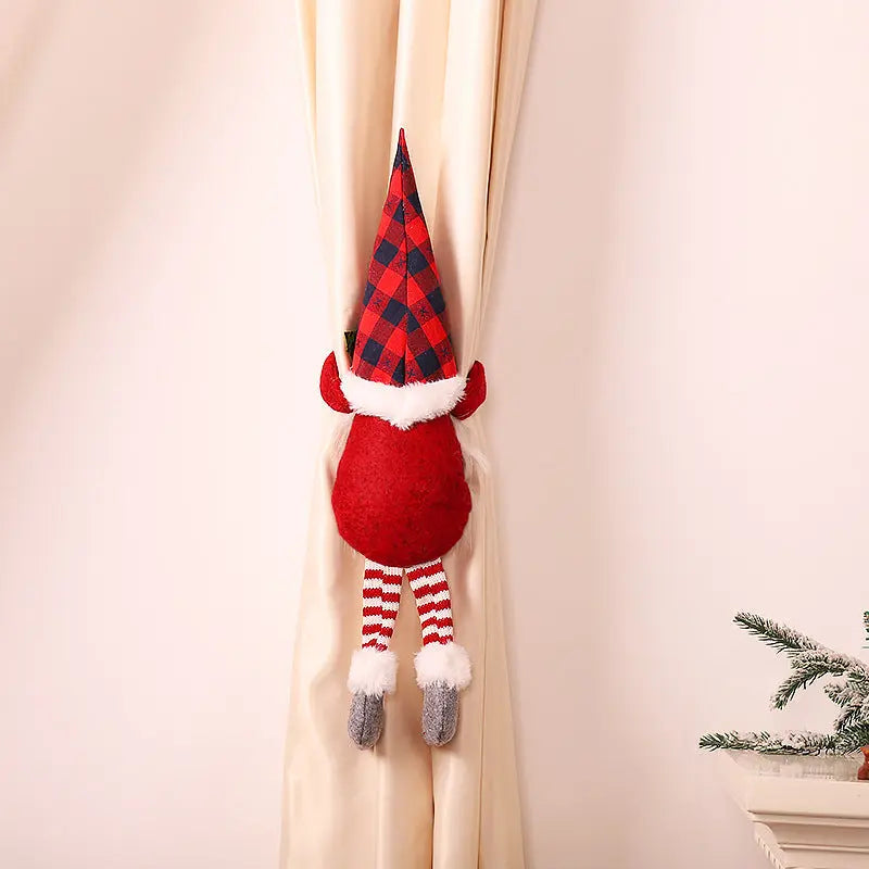 Christmas Curtain Tieback Buckle Set, Mr and Mrs Gnome Curtain Tiebacks Holder Fastener Buckle Window Christmas Ornaments Decorations Woozy Store