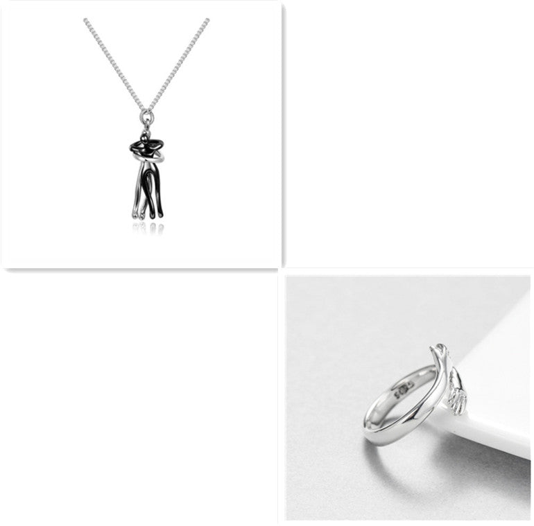 Love Hug Necklace Unisex Men Women Couple Jewelry Simple Temperament Clavicle Chain Valentines Day Lover Gift Woozy Store