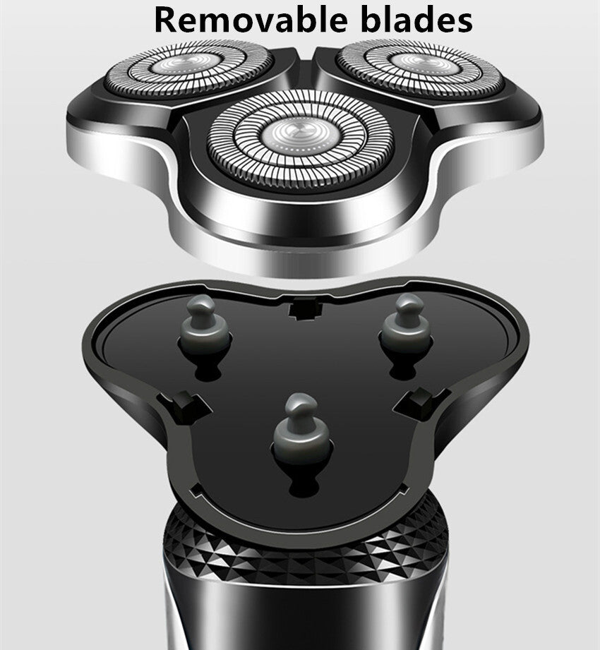 Shaver for Men – Waterproof 4D Rotary Razor with Pop-Up Beard Trimmer, Nose Hair Cutter, Wet/Dry Cordless Shaving Machine with USB Rechargeable Battery Woozy Store