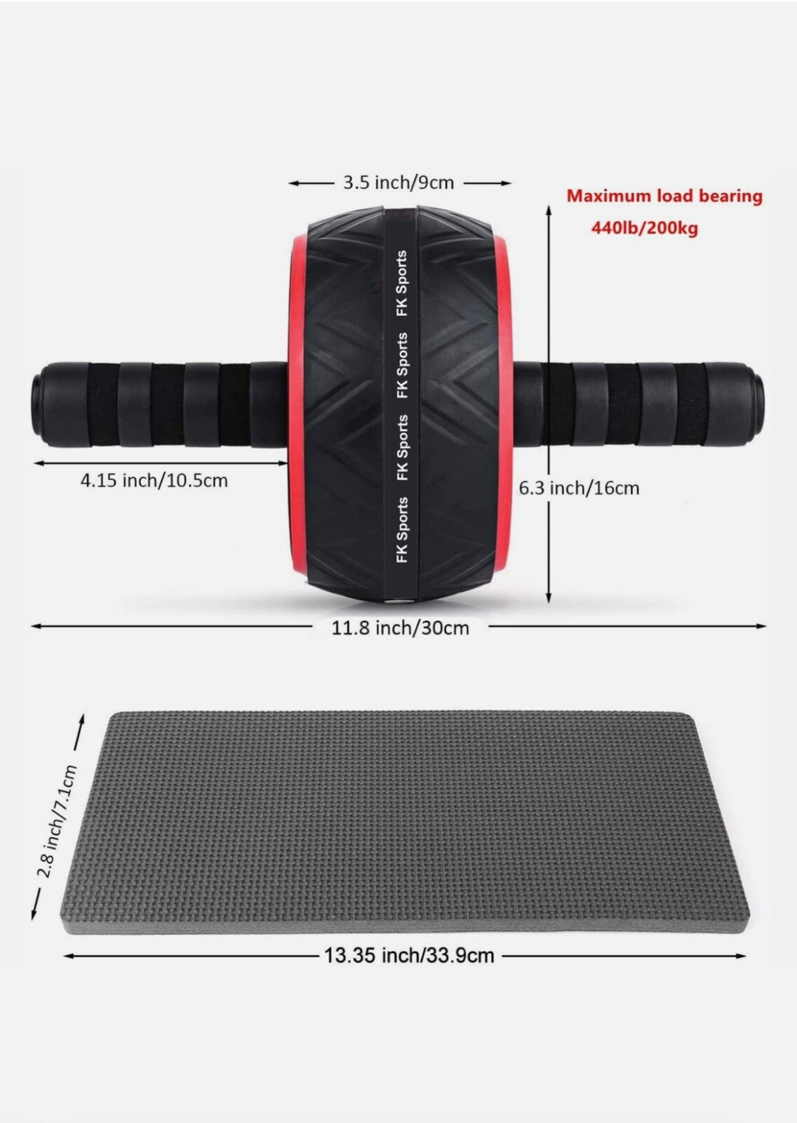 Pro Abs Roller Exercise Wheel Abdominal Core Strength Workout Muscle Cruncher Woozy Store