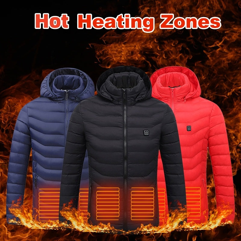 New Heated Jacket Coat USB Electric Jacket Cotton Coat Heater Thermal Clothing Heating Vest Men's Clothes Winter Woozy Store