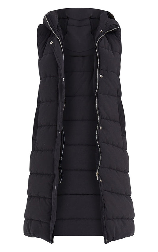 Ladies Long Hooded Puffer Gilet  Warm Padded Sleeveless Winter Bodywarmer Jacket with Zipper Closure for Women & Girls Woozy Store