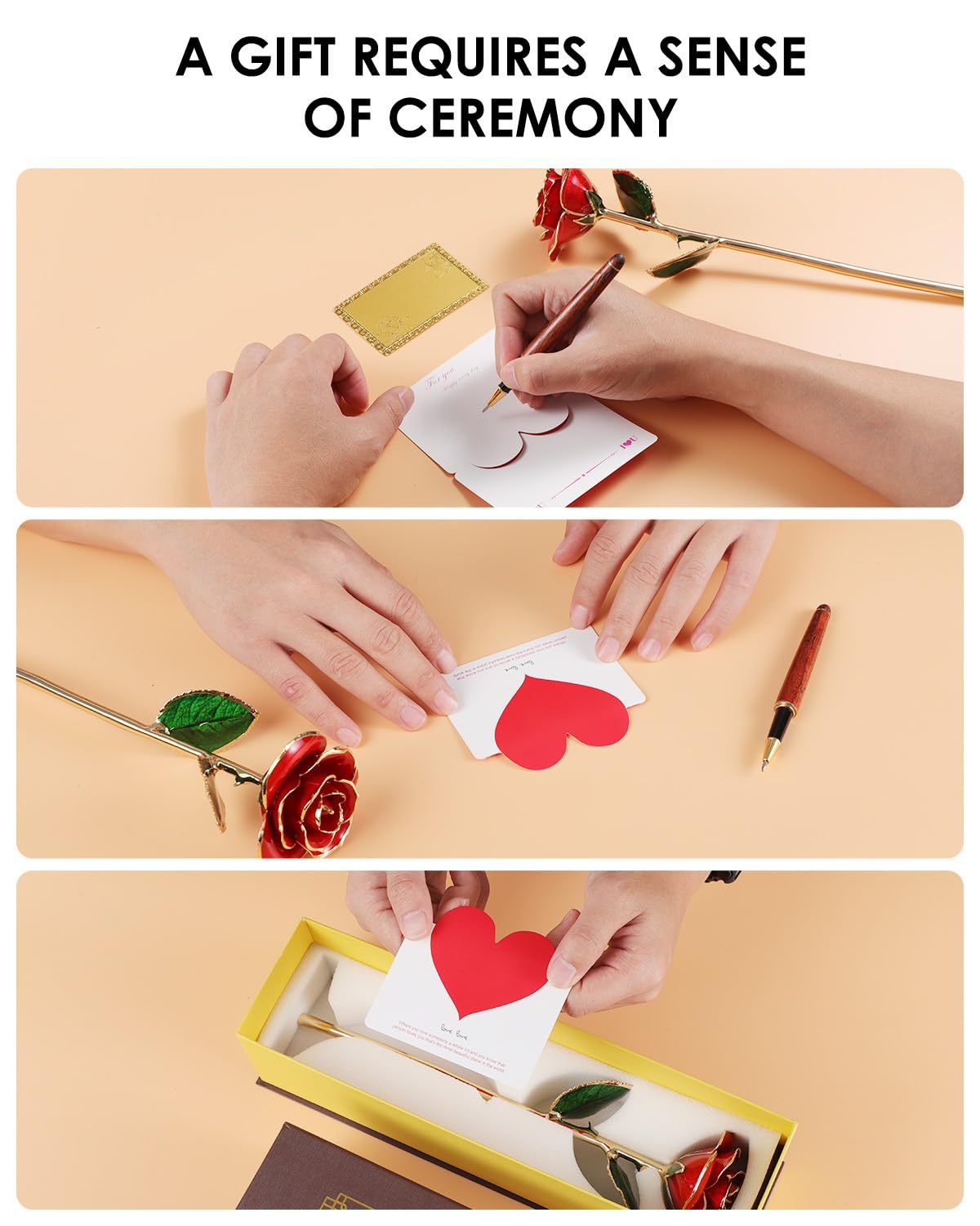 Gold Dipped Real Rose – Preserved Natural Flower with Gift Box, Romantic Eternal Rose for Her, Anniversary & Valentine’s Gift Woozy Store