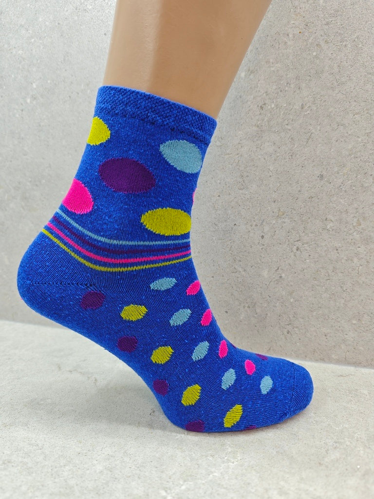 6 / 12 / 24 Pairs  Women’s Socks Mixed Striped & Polka Dot Designs, Soft Cotton Blend, Breathable Everyday Comfort Fit UK 4–7 Woozy Store