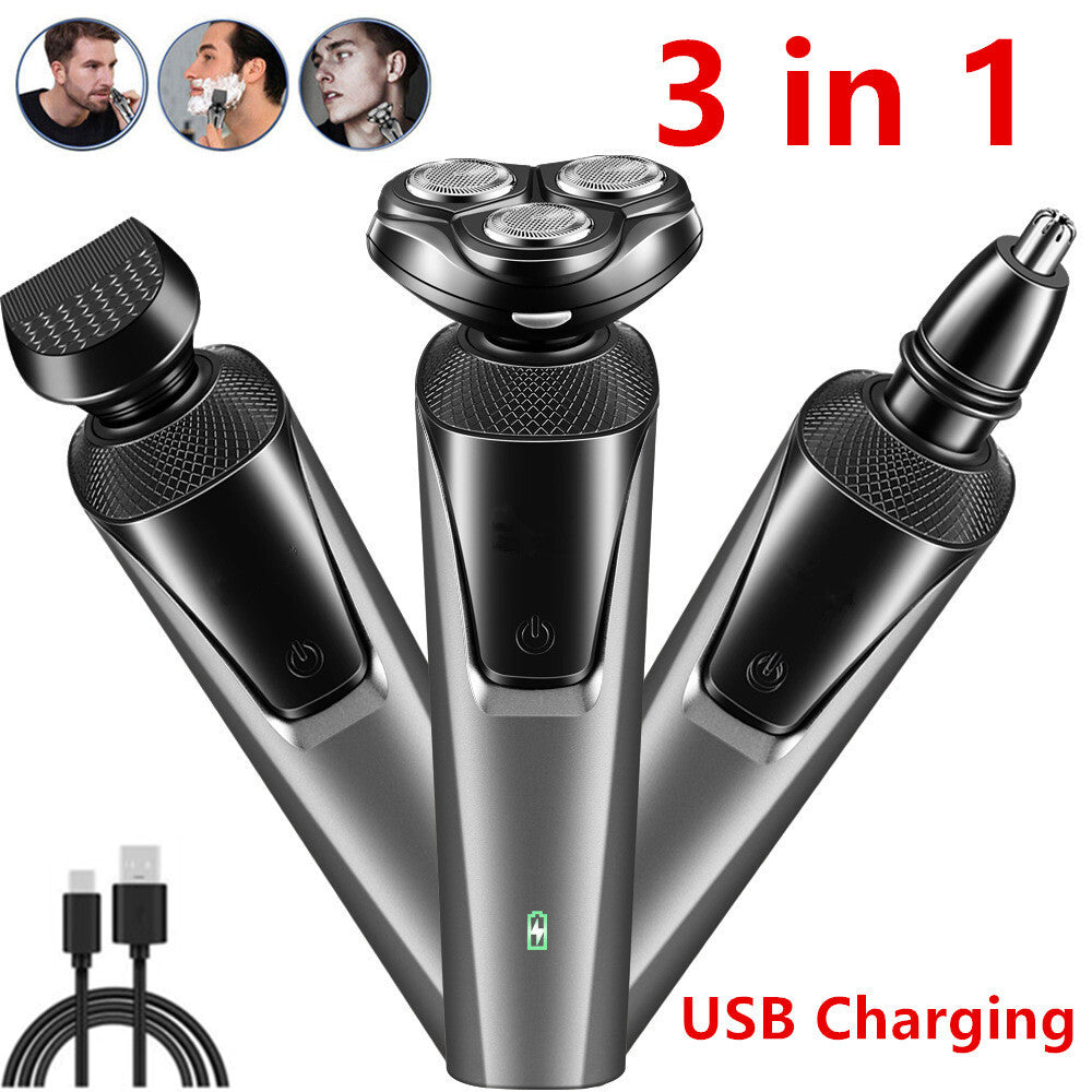 Shaver for Men – Waterproof 4D Rotary Razor with Pop-Up Beard Trimmer, Nose Hair Cutter, Wet/Dry Cordless Shaving Machine with USB Rechargeable Battery Woozy Store
