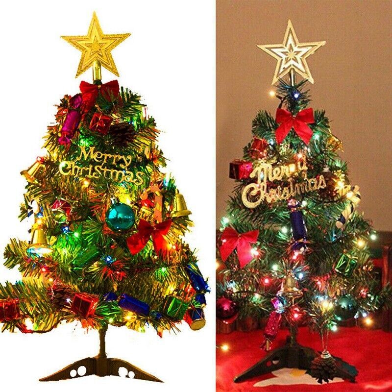 30  Long Tabletop Artificial Small Mini Christmas Tree W LED Lights Ornament Woozy Store