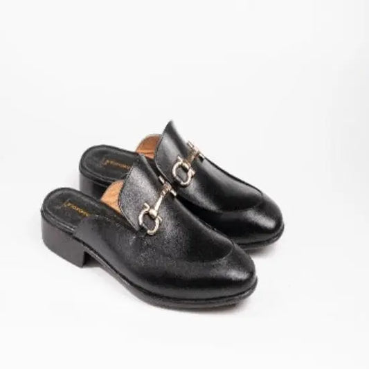 Aniline Horsebit backless loafer Slip on Mule - Woozy Store