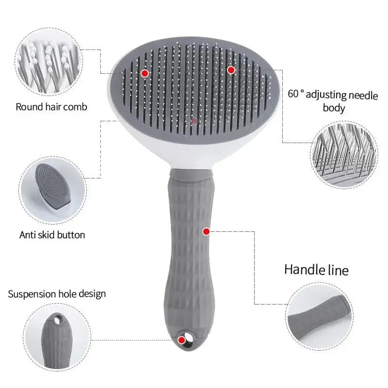Pet Dog Brush Cat Comb Self Cleaning Pet Hair Remover Brush For Dogs Cats Grooming Tools Pets Dematting Comb Dogs Accessories - Woozy Store