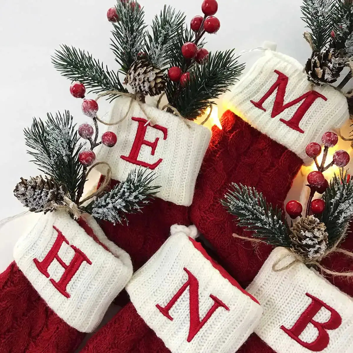 Christmas Alphabet Knitting Socks Christmas Tree Ornaments Christmas Decorations For Home 2022 Navidad Noel 2023 Xmas Gift - Woozy Store