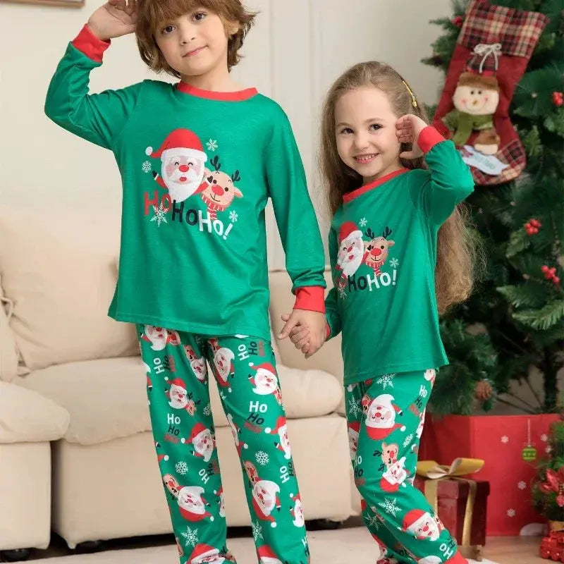 New Spring Autumn Family Matching Homesuit Cartoon Christmas Santa Claus Homewear A Family of Five Pajamas Sets H2067 - Woozy Store