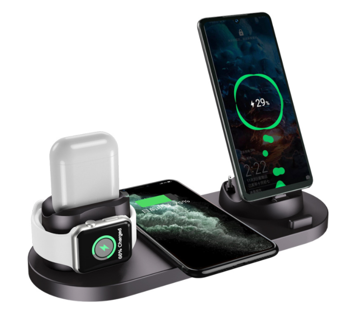 Wireless Charger For IPhone Fast Charger For Phone Fast Charging Pad For Phone Watch 6 In 1 Charging Dock Station Woozy Store