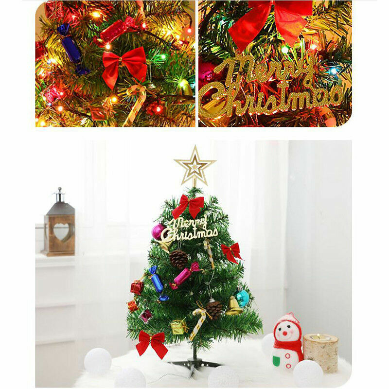 60 Long Tabletop Artificial Small Mini Christmas Tree W  LED Lights Ornament Woozy Store