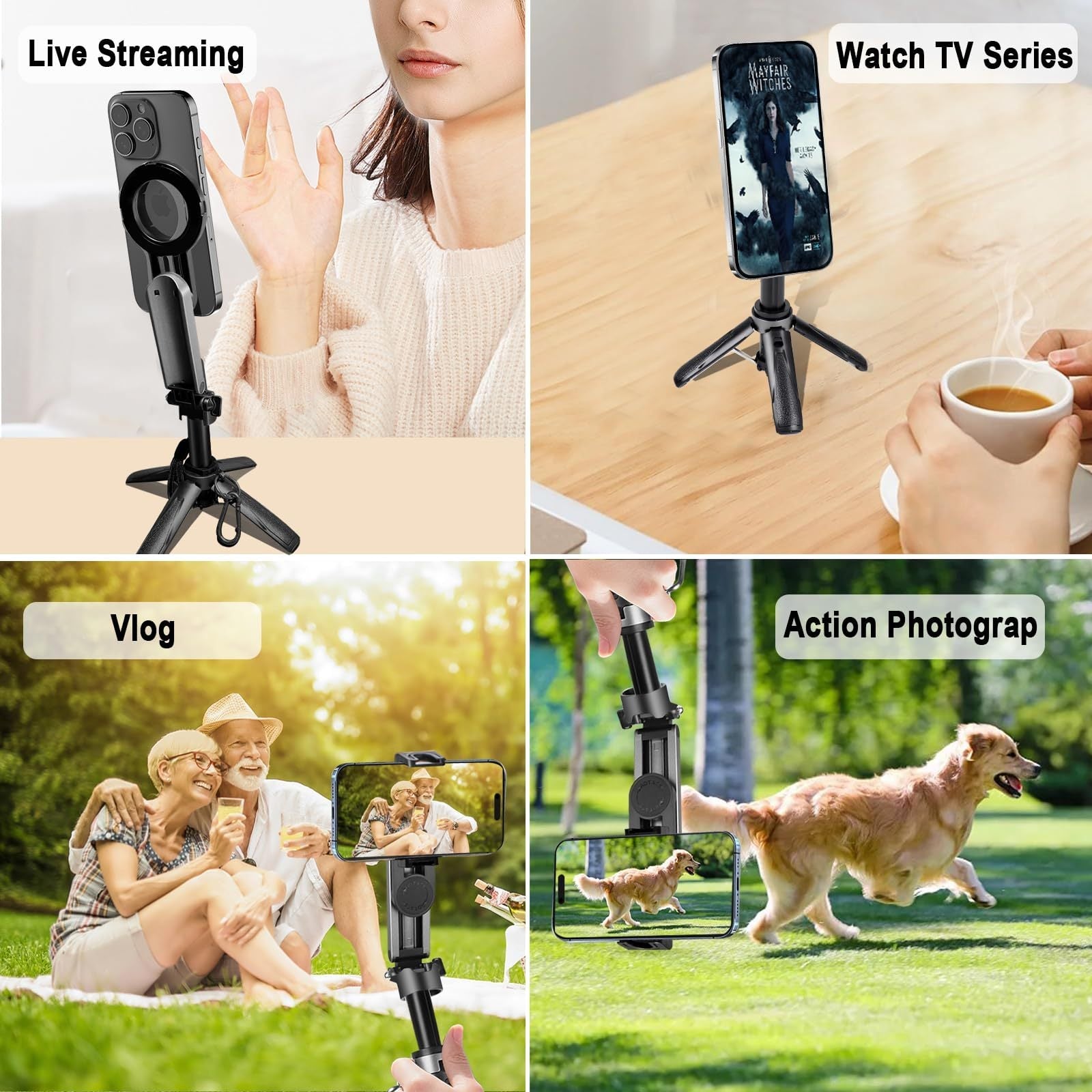 Retractable Selfie Stick Tripod with Wireless Remote  360° Adjustable Phone Holder Woozy Store