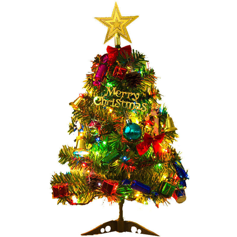 30  Long Tabletop Artificial Small Mini Christmas Tree W LED Lights Ornament Woozy Store