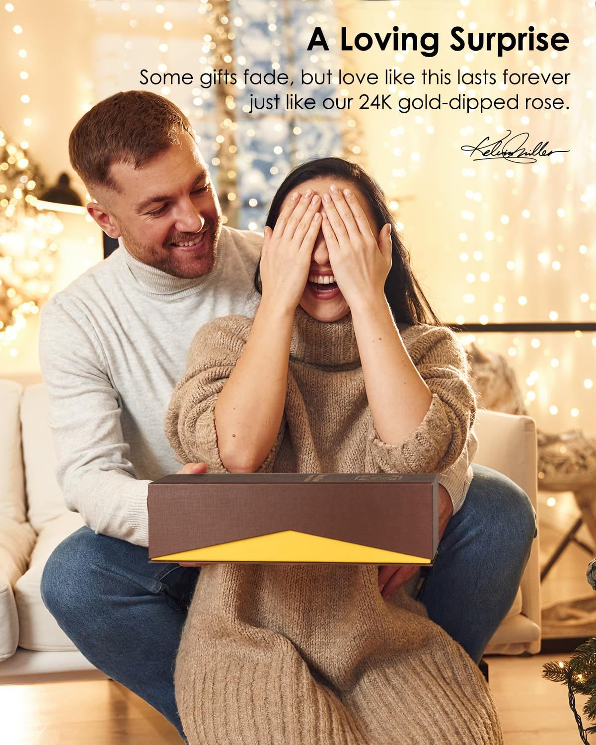 Gold Dipped Real Rose – Preserved Natural Flower with Gift Box, Romantic Eternal Rose for Her, Anniversary & Valentine’s Gift Woozy Store