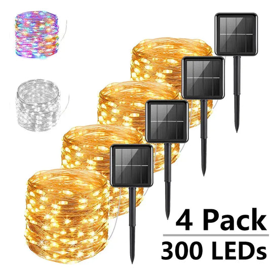 Waterproof Solar LED Fairy Lights - 7M/12M/22M/32M - Outdoor Festoon String Lights for Christmas Party Garden Decoration - Woozy Store