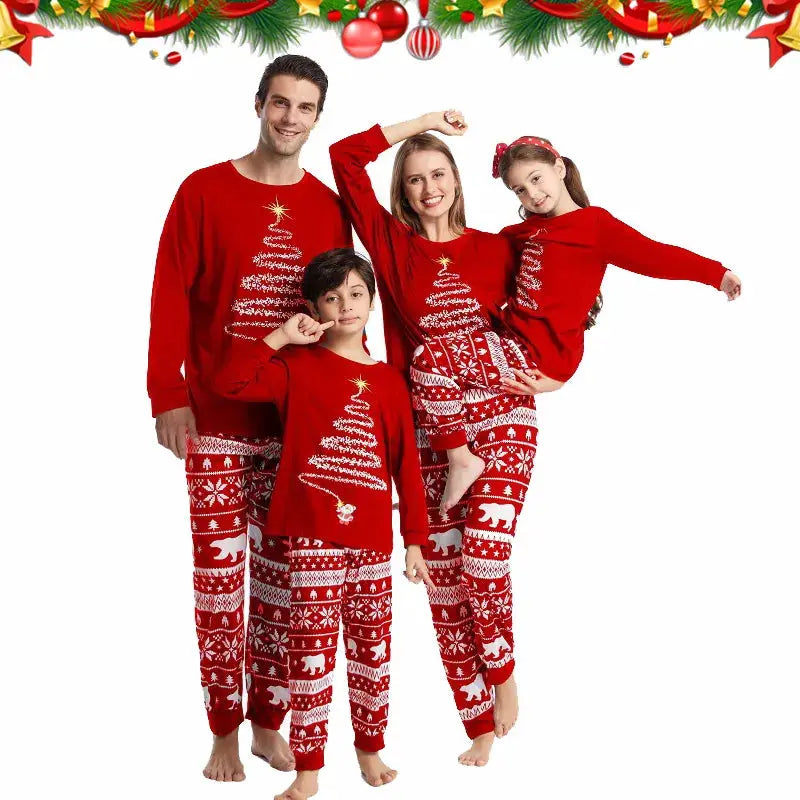 Family Matching Christmas Pajamas Set 2024 Xmas Father Mother Daughter Family Look Clothes Adult Kids Sleepwear Pyjamas Outfits - Woozy Store