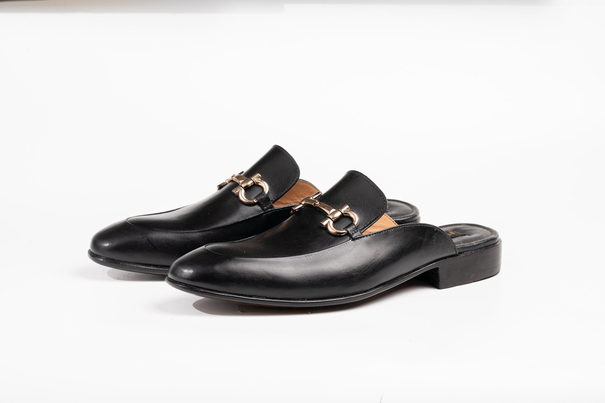 Black Aniline Horsebit backless loafer Slip on Mule Woozy Store