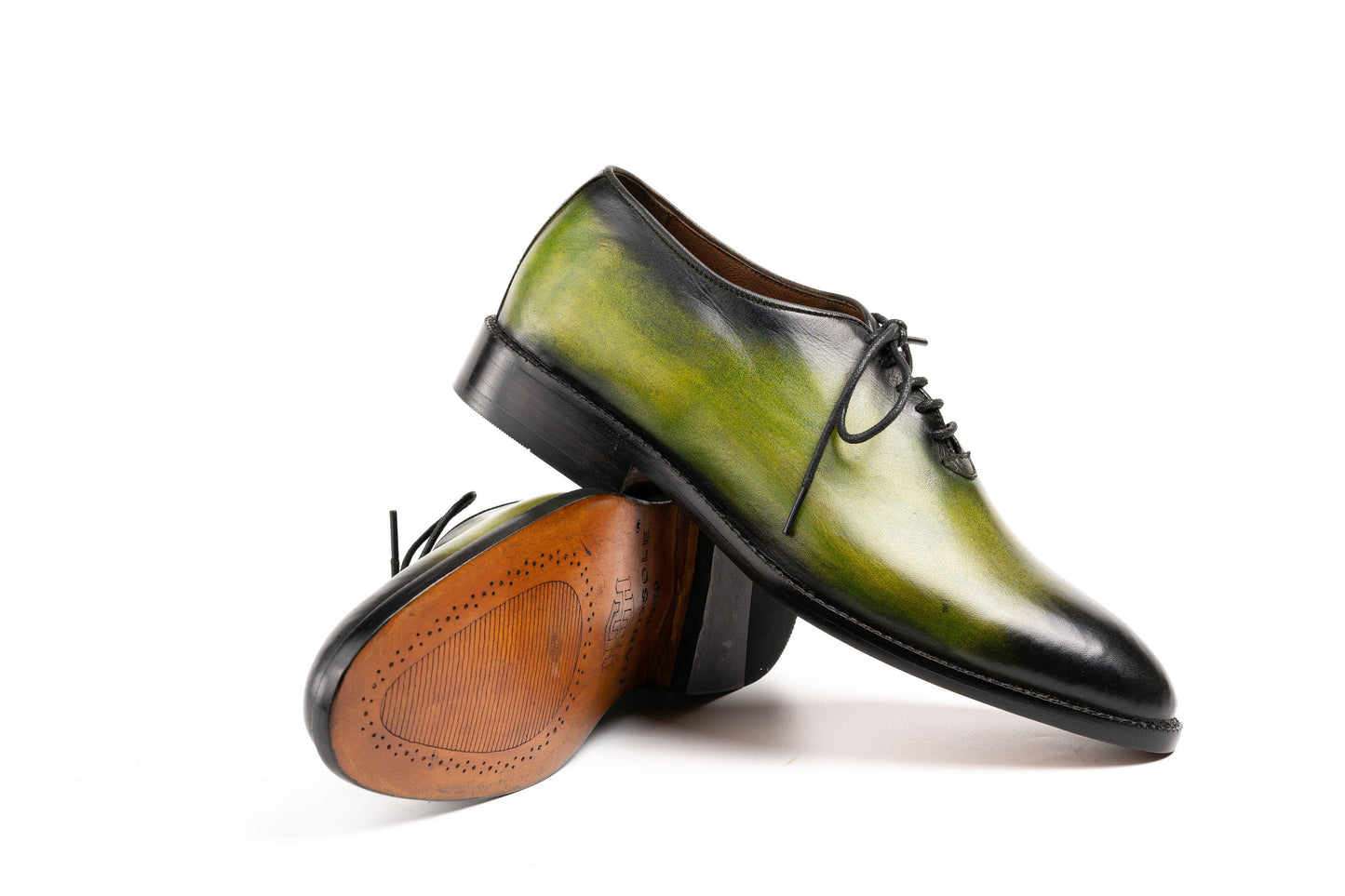 Wholecut Oxford Shoes Men Hand Welted Real Crust Leather Luxury Shoes Made To Order Customized Formal Shoes Suit Shoes Green Patina Shoes Woozy Store