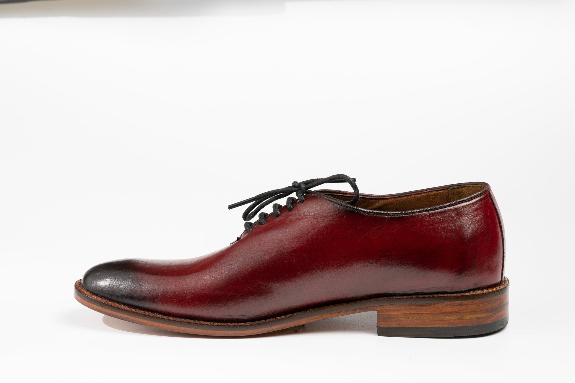 Red Wholecut Oxford Shoes Hand Welted Real Crust Leather Luxury Shoes Made To Order Customized Formal Shoes Suit Shoes Maroon Patina Shoes Woozy Store